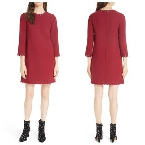 NWT KATE SPADE Grommet Scallop Trim Shift Dress